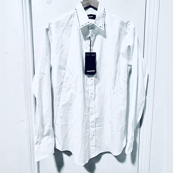 NWT Dsquared2 White Button Down Shirt - Picture 9 of 9